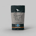 Coffee bag labeled 'Raven's Rest' from Sanctuary Hills on a gray background
